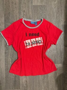 Y2K Graphic Tee - "I Need to Shop"